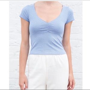 Brandy Melville Gina Top in periwinkle floral